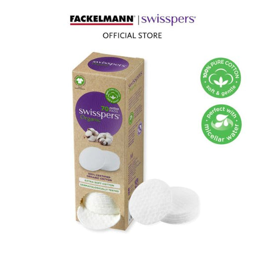 Swisspers Organic Cotton Pads (70’s/pack) with Eco Dispenser Box SC0056