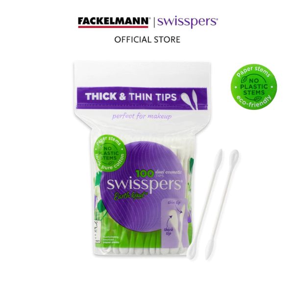 Swisspers Dual Cosmetic Tips Paper Stems 100 Pack SC0053
