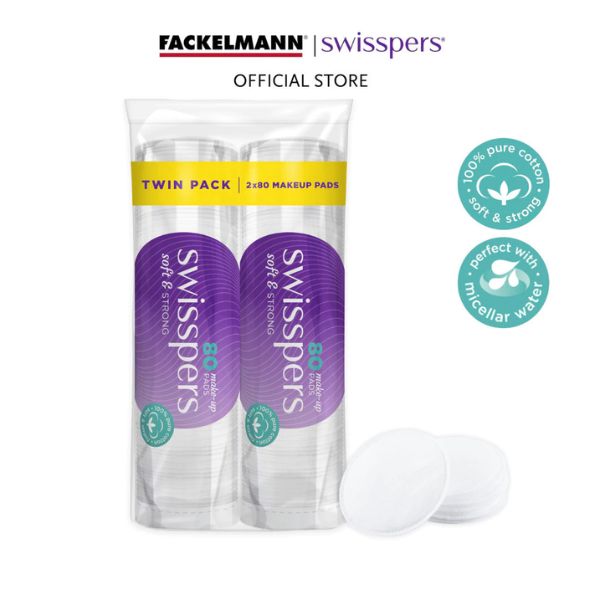 Swisspers Make-up Pads Twin Pack (2 x 80’s/pack) SC0028