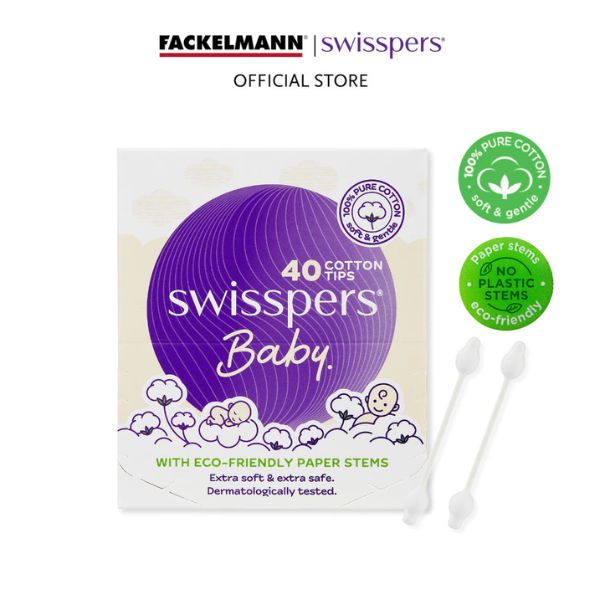 Swisspers Baby Cotton Tips Paper Stems (40’s/pack) SC0057