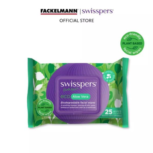 Swisspers Eco Aloe Vera Biodegradable Facial Wipes (25’s/pack) SC0049