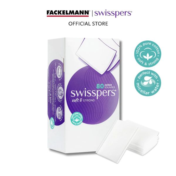 Swisspers Cotton Wool Squares 80 pads SC0001