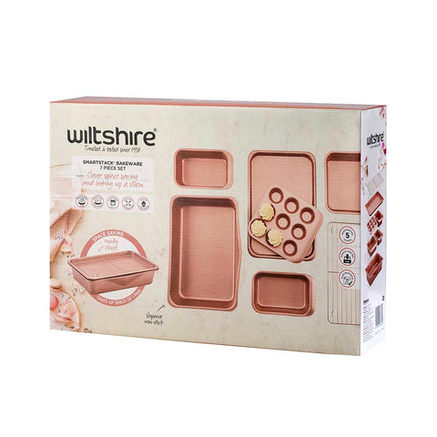 Rose Gold Smart Stack Bakeware 7 Piece Set